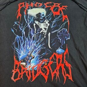 Phoebe Bridgers Metal Skeleton Graphic Long Sleeve Shirt Mens Large Black